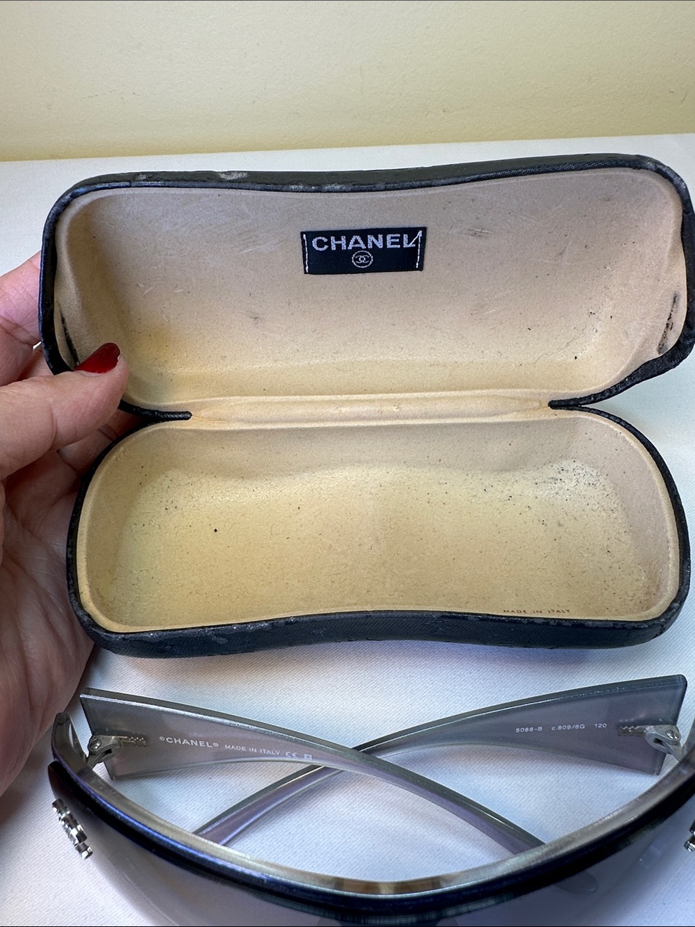 CHANEL CC Crystal Shield Sunglasses Rare Vintage Gradient Lenses w/ COA - Picture 16 of 17